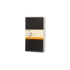 Schwarzes Moleskine Notizheft Cahier L mit Pappdeckel und sichtbarem Etikett.
