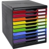 Exacompta Schubladenbox MODULO Iderama® 10 Schubladen geschlossen DIN A4+ schwarz mehrfarbig Produktbild pa_produktabbildung_1 S
