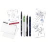 Tombow One Line Art Set mit Stiften, Anleitungen und Beispielen für Zeichnungen.