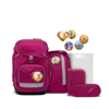 ergobag Schulranzen pack ECO HERO 28 x 40 x 25 cm (B x H x T) 20l Magnetverschluss, Reißverschluss inkl. Sportrucksack, Heftbox, Federmäppchen (gefüllt mit Lyra Stiften), Schlampermäppchen, 5 x Klettie Gewicht: 1.100g 100 % Polyester lila WaldzauBär