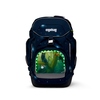 Zippie LED Jungle an der Fronttasche eines ergobag Ranzens mit leuchtenden LEDs.