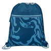 Sportbeutel in Blau mit abstract Muster und Reißverschlusstasche auf der Vorderseite.