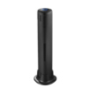 Schwarzer, zylindrischer Bluetooth-Lautsprecher mit runder Oberseite und stabiler Basis.