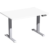 Geramöbel Schreibtisch Elevate Basic 1.200 x 730-1.230 x 800 mm (B x H x T) silber Y000787B