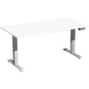 Geramöbel Schreibtisch Elevate Basic 1.600 x 730-1.230 x 800 mm (B x H x T) silber Y000787M