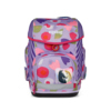 Bunter ergobag Schulranzen cubo mit Vorderansicht und dekorativem Motiv auf der Tasche.