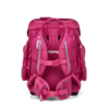 Rosa Schulranzen ergobag cubo mit verstellbaren Trägern und mehreren Fächern von hinten.