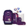 ergobag Schulranzen maxi LUMI 28 x 43 x 25 cm (B x H x T) 24l Magnetschnalle inkl. Sportrucksack, Federmäppchen (gefüllt mit Lyra Stiften), Schlampermäppchen, 4 x Klettie Gewicht: 1.100g 100 % Polyester lila PerlentauchBär