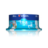 CD-R Spindel mit 25 beschreibbaren CDs in blauer Verpackung und Druckbeschreibung.