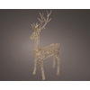 Lichterkette in Form eines Rentiers mit goldenen Lichtern und geäußerten Antlers.