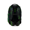 Schulrucksack in Seismic Green mit ergonomischem Design und verstellbarem Hüft- und Brustgurt.
