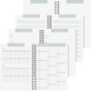 Schülerkalender 2025/2026 mit Spiralbindung und diversen Layouts für Notizen und Planung.