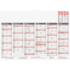 Tafelkalender 2026 im Querformat mit Monatsübersicht von Januar bis Juni.