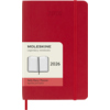 Scharlachroter Moleskine Buchkalender 2026 mit Softcover und Gummibandverschluss.