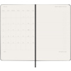 Offene Ansicht des Moleskine Buchkalenders Pro mit Wochenkalender und Notizseiten.