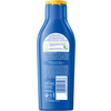 Rückansicht einer 200 ml Flasche NIVEA SUN Sonnenschutzmittel mit gelbem Deckel und Etikett.