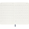 Kalender mit Wochenübersicht für Juli und August 2026, Softcover in saphirfarbenem Design.