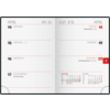Taschenkalender im Format DIN A7, geöffnet, zeigt Wochenansicht für April 2026.