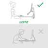 Leitz Monitorschwenkarm Darstellung falsche und korrekte ergonomische Sitzweise