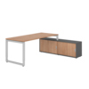 Hammerbacher Schreibtischkombination RSE19 Farbe der Tischplatte nussbaum Farbe des Korpus graphit Farbe des Gestells silber Y001768Y