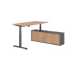 Hammerbacher Schreibtischkombination XDSM16 Farbe der Tischplatte nussbaum Farbe des Korpus graphit Farbe des Gestells graphit
