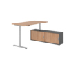 Hammerbacher Schreibtischkombination XDSM16 Farbe der Tischplatte nussbaum Farbe des Korpus graphit Farbe des Gestells silber Y001770Q