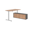 Hammerbacher Schreibtischkombination XMST16 Farbe der Tischplatte nussbaum Farbe des Korpus graphit Farbe des Gestells silber Y001771Y