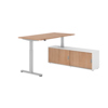 Hammerbacher Schreibtischkombination XMST16 Farbe der Tischplatte nussbaum Farbe des Korpus weiß Farbe des Gestells silber Y001772A