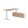 Hammerbacher Schreibtischkombination XDSM19 Farbe der Tischplatte nussbaum Farbe des Korpus weiß Farbe des Gestells silber Y001774D