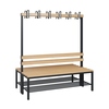 C+P Umkleidebank Solid Holz 1.500 x 1.716 x 770 mm (B x H x T) mit Schuhrost Y001899K