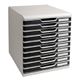 Exacompta Schubladenbox MODULO Office 10 Schubladen geschlossen DIN A4+ lichtgrau