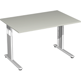 Geramöbel Schreibtisch C Fuß Flex 1.200 x 680-820 x 800 mm (B x H x T) Rechteck