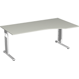 Geramöbel Schreibtisch C Fuß Flex 1.800 x 680-820 x 800/1.000 mm (B x H x T) Freiform rechts