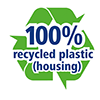 100% recycled plastic housing
