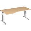 Geramöbel Schreibtisch C Fuß Flex 1.800 x 680-820 x 800/1.000 mm (B x H x T) Freiform links
