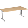 Geramöbel Schreibtisch C Fuß Flex 1.800 x 680-820 x 800/1.000 mm (B x H x T) Freiform rechts
